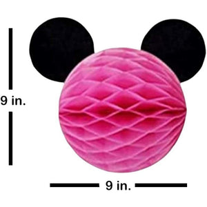 Minnie Birthday Party Theme Decorations  6 Minnie Mouse Honeycomb Balls Pink Black