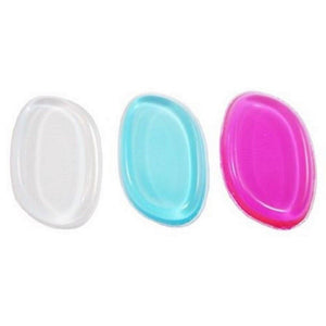 Silicone Makeup Applicators Beauty Foundation Blenders Blue Pink Clear Set of 3