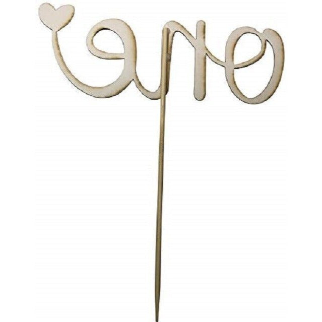 ONE First Birthday Cake Topper Pick SILVER Happy 1st Smash Party Decorations