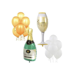 Champagne Bottle Wine Glass Flute Party Balloons XL Decorations Bachelorette Set