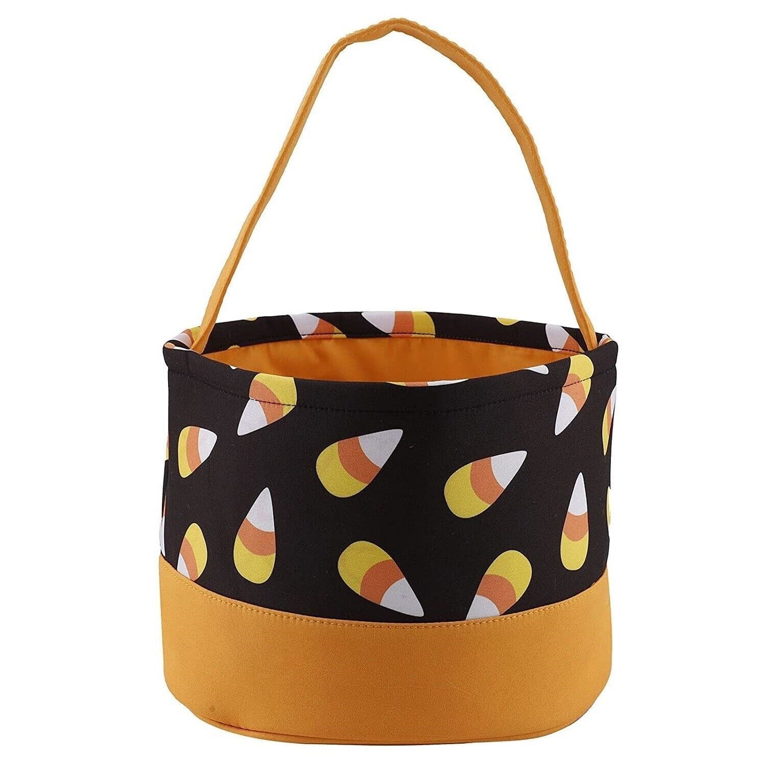 Candy Corn Halloween Bucket Bag Trick or Treat Reusable Orange Candy Bag