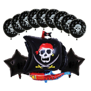 Pirate Ship Balloon Set Decoration Kit Birthday Party Skull Crossbones Balloons