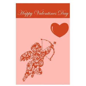 Happy Valentines Day Garden Flag - Double Sided Yard Decoration Cupid & Heart NEW