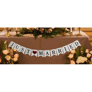 Just Married Banner & Wedding Balloons Jumbo Mr & Mrs Balloon Set Tassel Garland