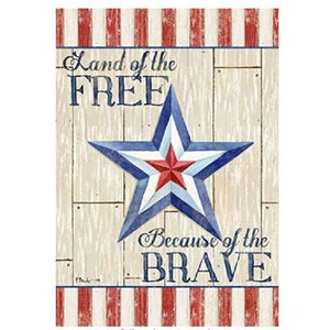 Land of the Free Because of the Brave Garden Flag 4th of July Patriotic Military