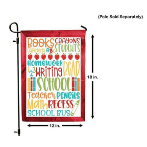 BACK TO SCHOOL Theme Double Sided Garden Flag - Subway Tile Word Art NEW