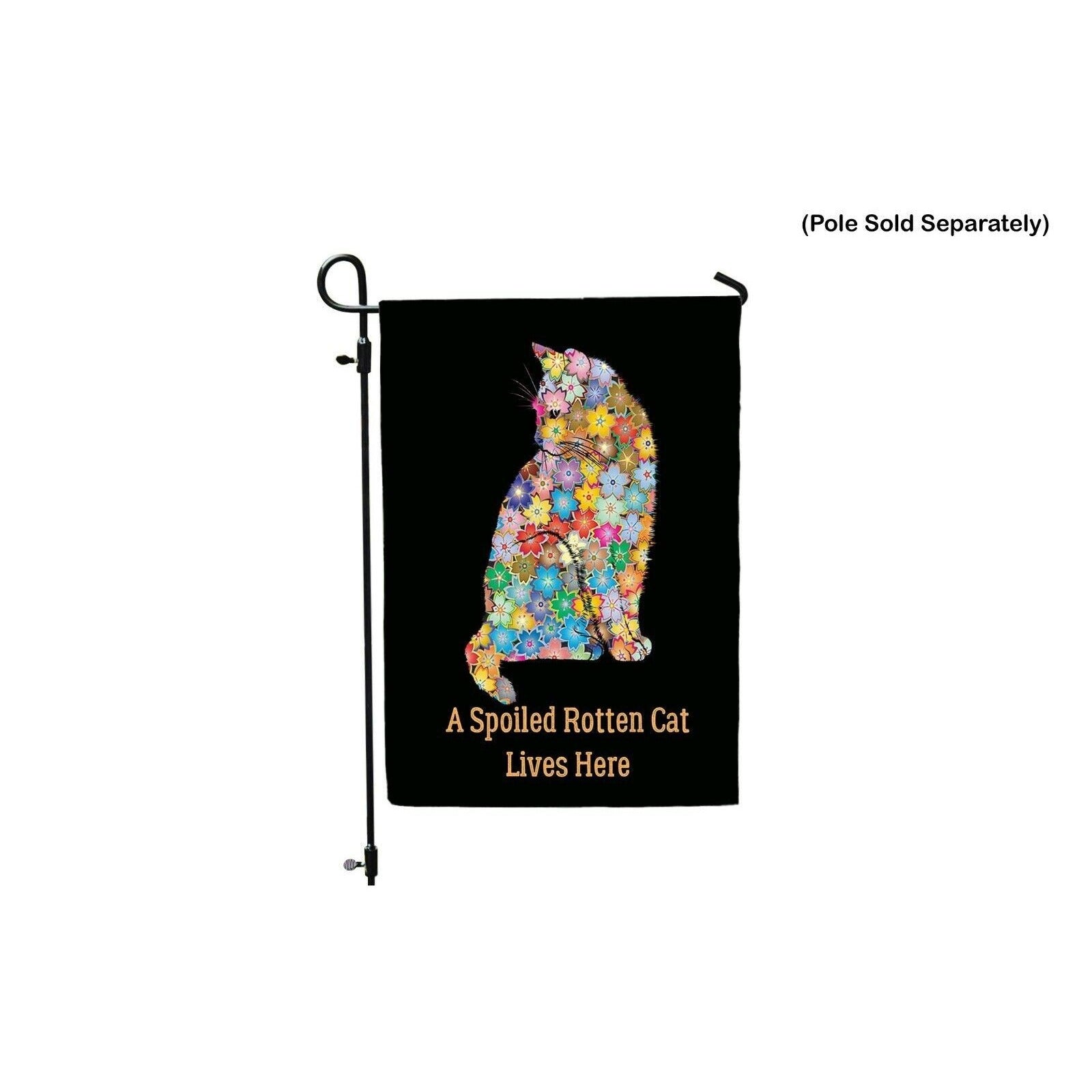 A Spoiled Rotten Cat Lives Here Double Sided Garden Flag Colorful Yard Decor