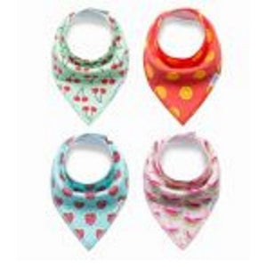 Drool Bibs with Snaps Bandana Baby Bib For Girls Cotton Bibs NEW 4 Piece Set