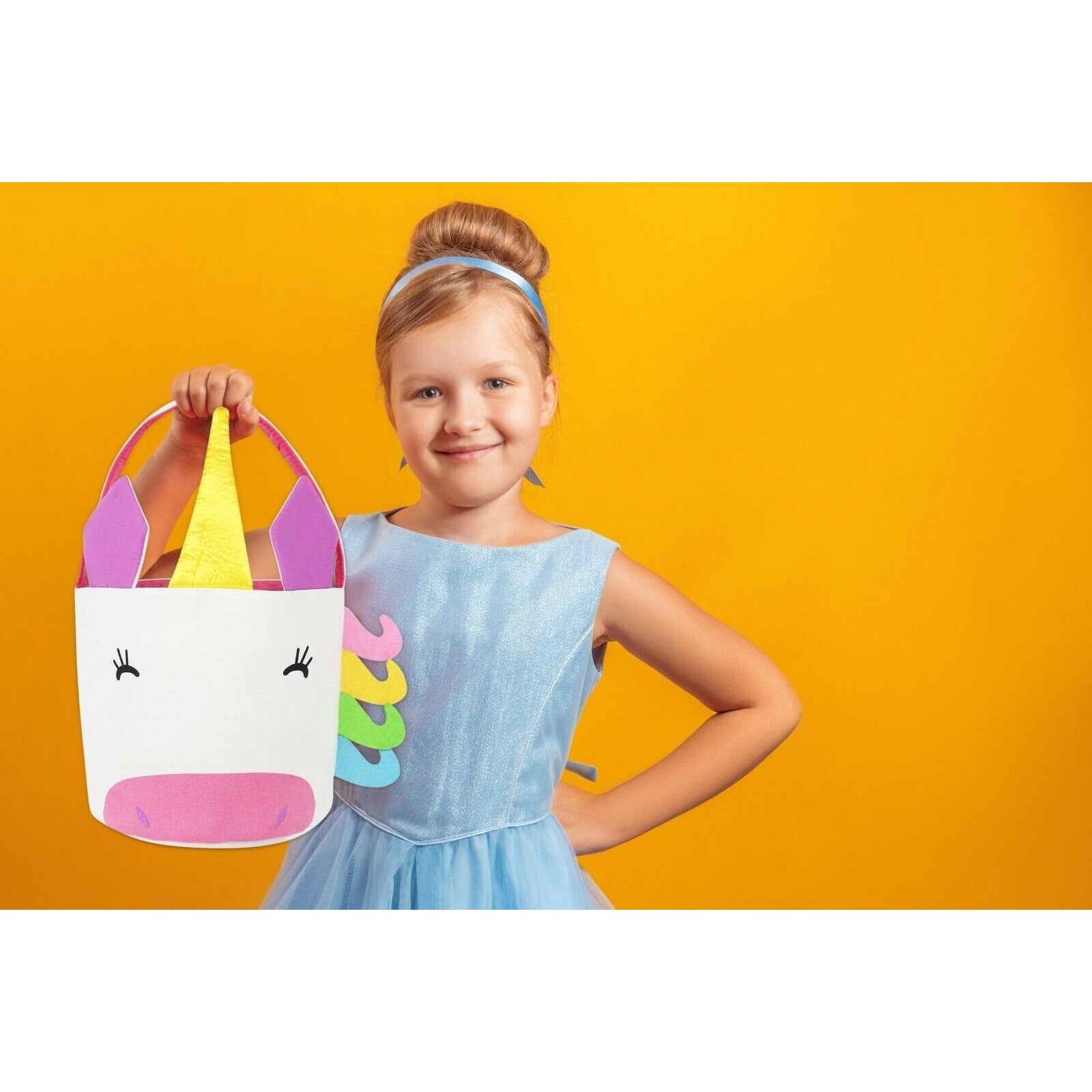 Unicorn Halloween Bucket Bag Trick or Treat Easter Basket Candy Bag Unicorns NEW