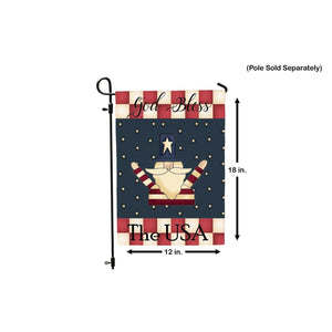 GOD BLESS THE USA Uncle Sam Prim Double Sided Patriotic Garden Flag 4th of July