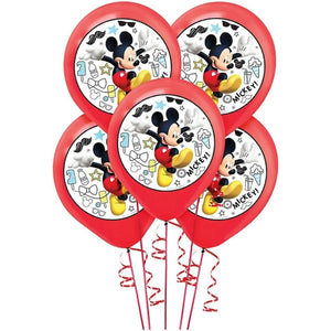 Mickey Birthday Party Balloons & 6 Mickey Mouse Honeycomb Balls Red Black NEW