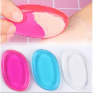 Silicone Makeup Applicators Beauty Foundation Blenders Blue Pink Clear Set of 3