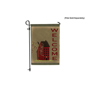 Primitive Country Americana Rustic Welcome Prim Folk Double Sided Garden Flag