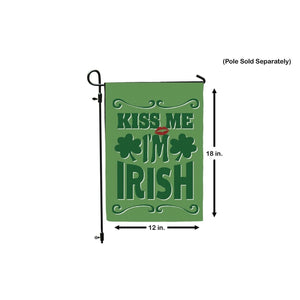 Saint Patricks Garden Yard Flag - St Patrick's Day Decor Kiss Me I'm Irish Lips