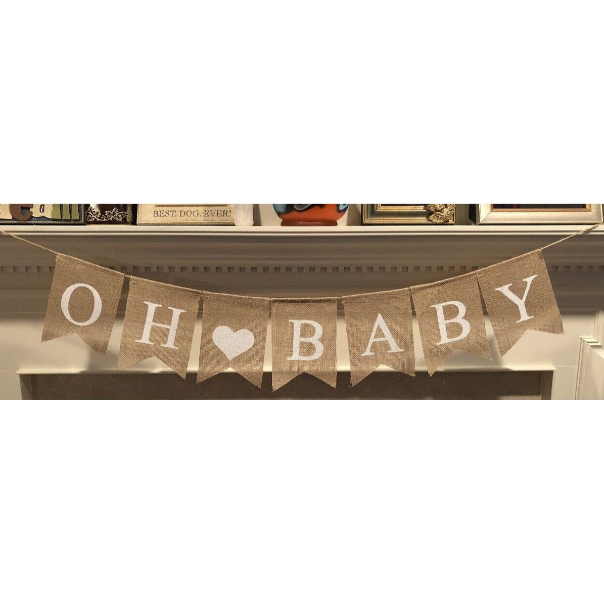 Oh Baby Burlap Banner Garland 6 It's A Boy Blue Baby Shower Party Balloons NEW