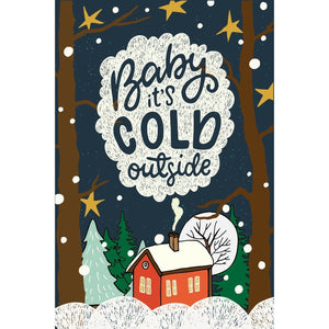 BABY ITS COLD OUTSIDE Double 2 Sided Winter Garden Flag Yard Decoration NEW