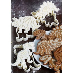 Dinosaur Skeleton Cookie Cutters Fossil 3-D Molds LARGE 3D Stampers 6 pc Set NEW