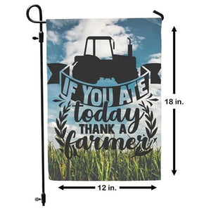 If You Ate Today Thank A Farmer Garden Flag Country Farm Tractor Double Sided