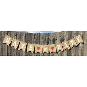 SAVE THE DATE Burlap Garland Engagement Wedding Banner Photo and Party Decorations