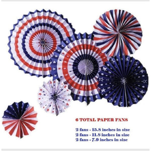 Fourth of July Decorations  USA Patriotic Party Decor Bundle Balloons Paper Fans