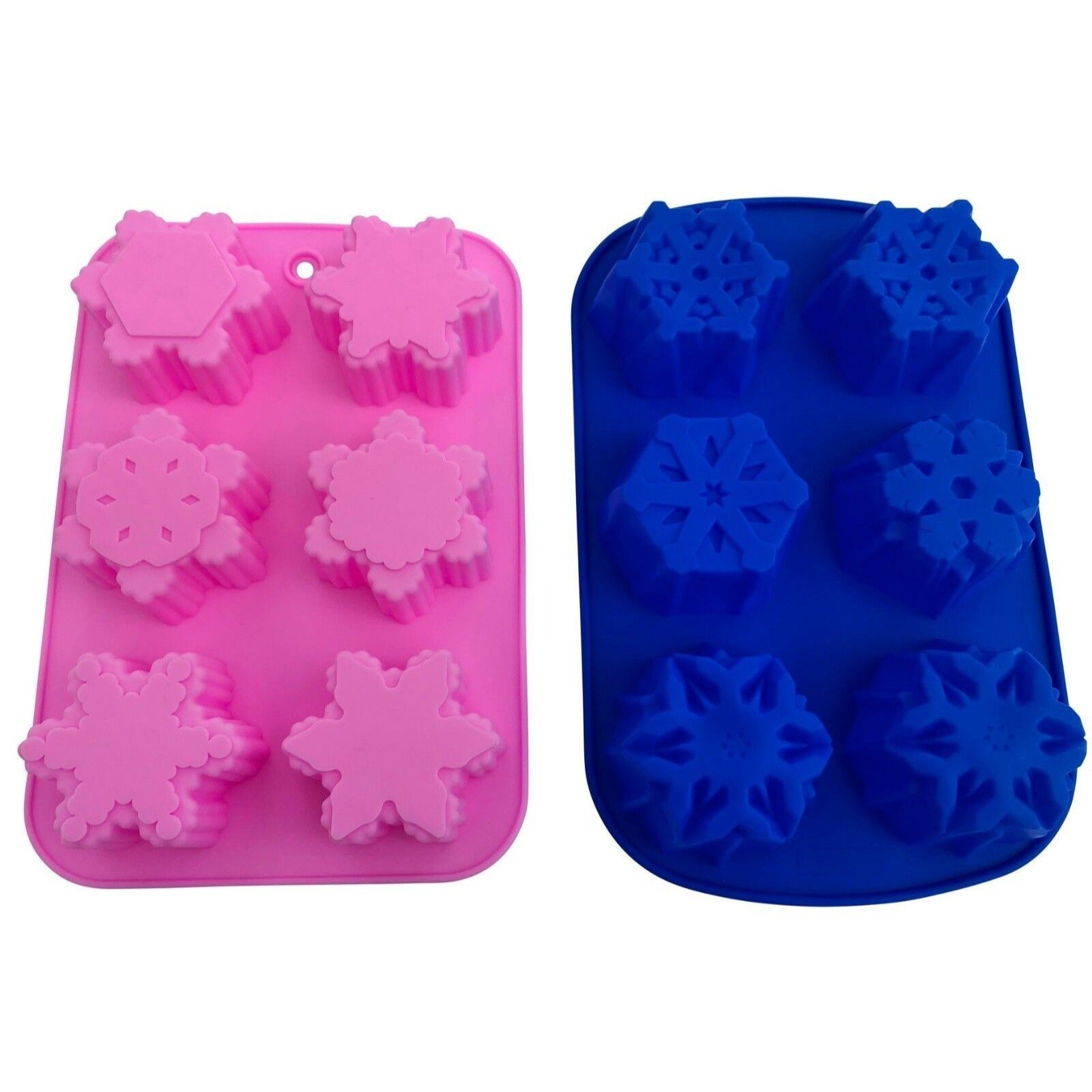 Snowflake Silicone Set of 2 Soap Molds DIY Mold Christmas Moulds Xmas NEW