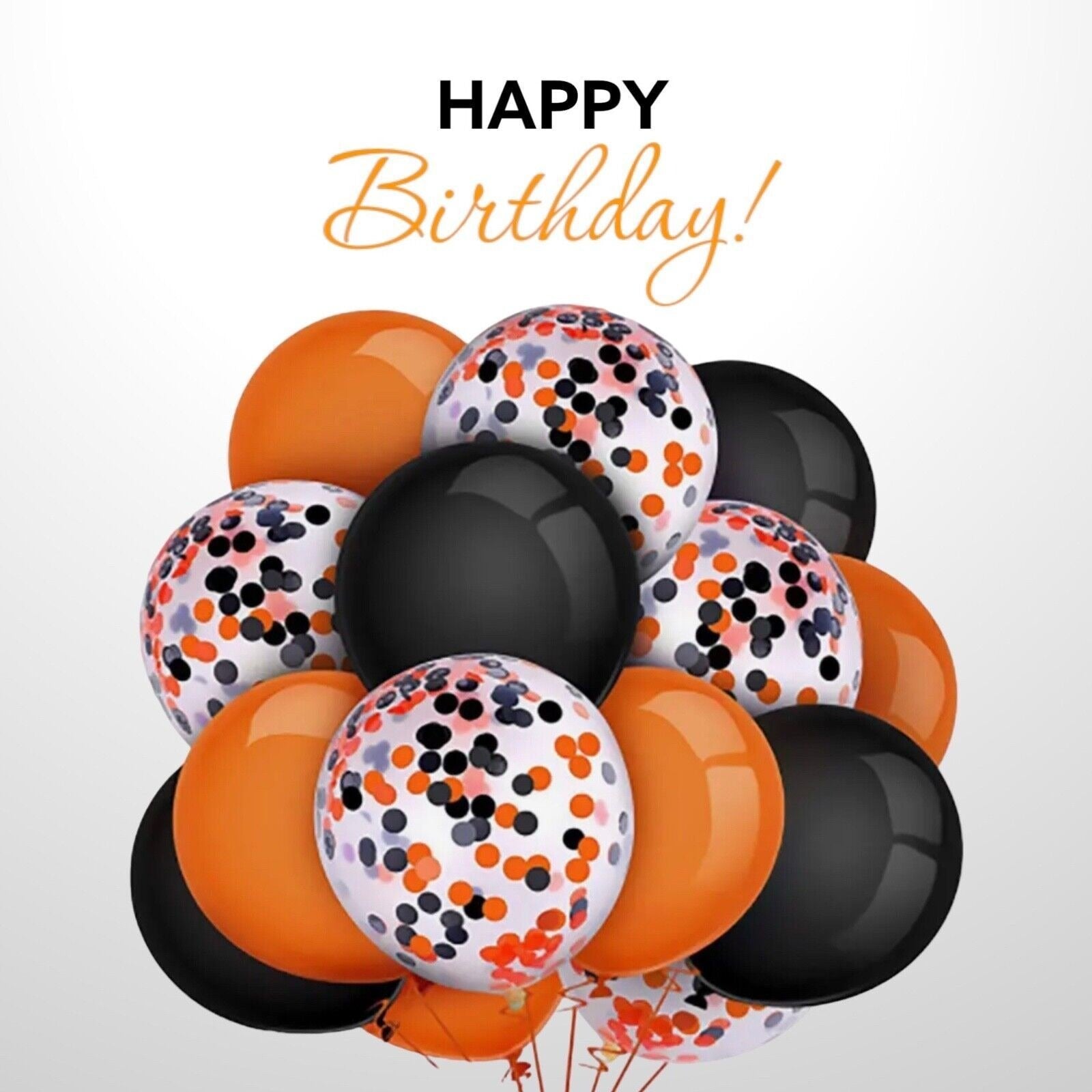 Orange and Black Confetti Filled Balloon Set 18" - Halloween & Birthday 5 Confetti Filled 10 Solid