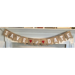 SAVE THE DATE Burlap Garland Engagement Wedding Banner Photo and Party Decorations