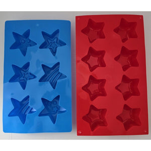 Star Shaped Silicone Molds Set of 2 Stars for Ice Soap Mold Patriotic Crayons