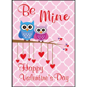 Pink Owl Be Mine Valentines Day Garden Flag Valentine's Day Owls Hearts Love NEW