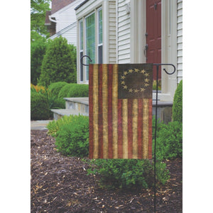 Betsy Ross Primitive Grunge 13 Star American Garden Flag  Double Sided 13 Stars