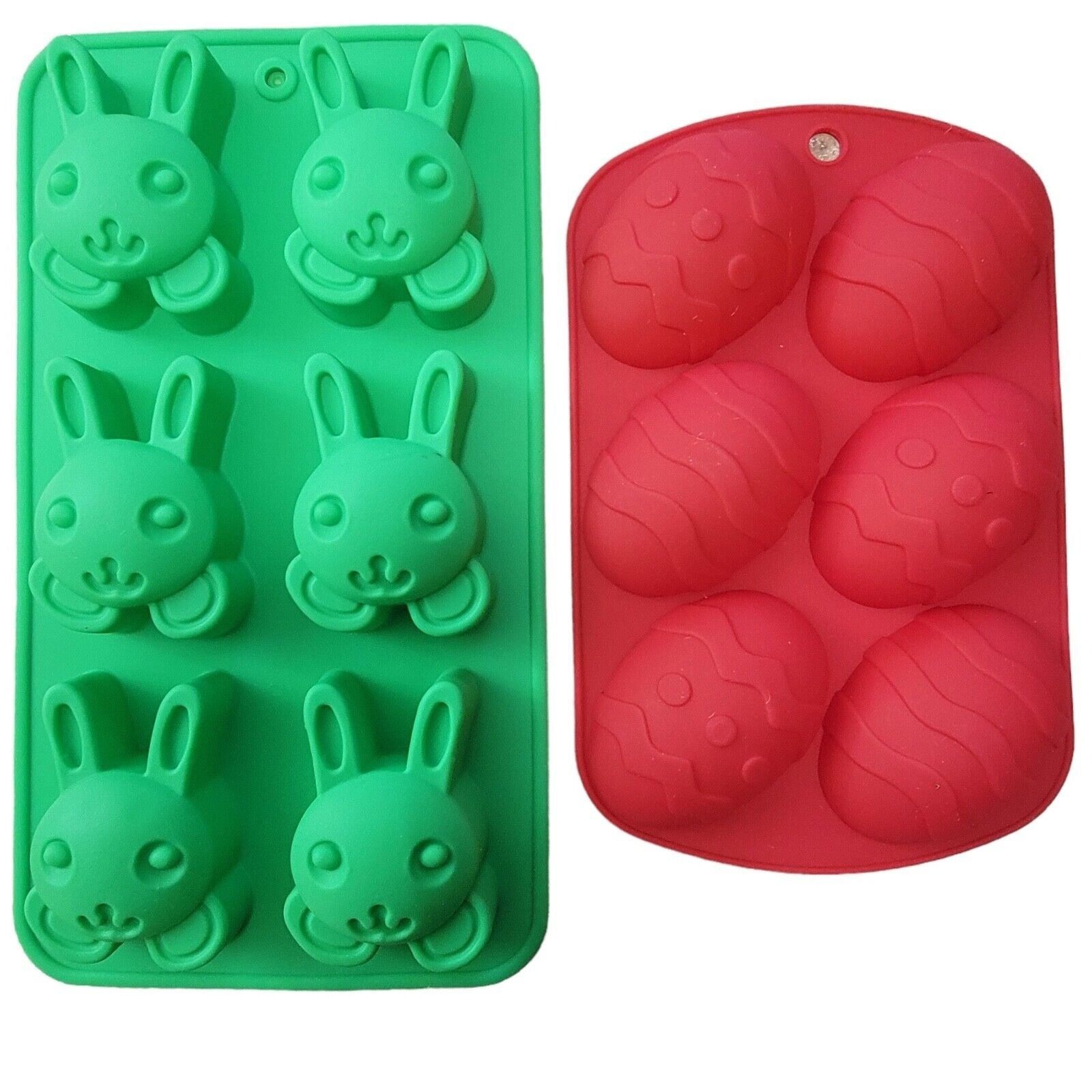 Easter Silicone Molds Rabbit and Egg Shaped Set of 2 Soap Mold DIY Bath Bombs New