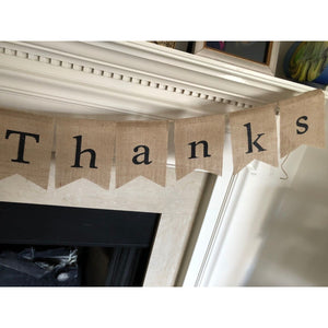 GIVE THANKS Burlap Garland Thanksgiving Banner Party Hanging Decoration Supplies