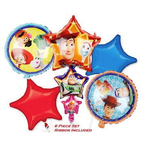 Toy Story Birthday Balloon Set Woody Buzz Rex Party Decoration Balloons with Ribbon