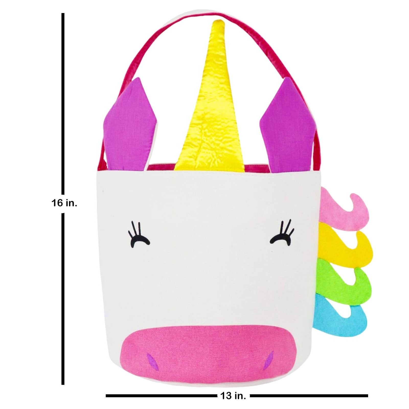 Unicorn Halloween Bucket Bag Trick or Treat Easter Basket Candy Bag Unicorns NEW