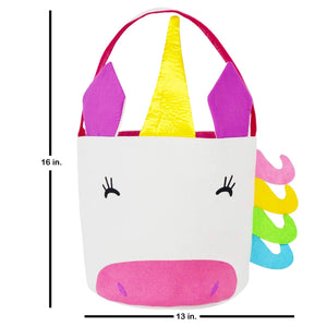 Unicorn Halloween Bucket Bag Trick or Treat Easter Basket Candy Bag Unicorns NEW