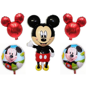 Mickey Helium Birthday Balloons & 6 Mickey Mouse Honeycomb Balls Red Black NEW