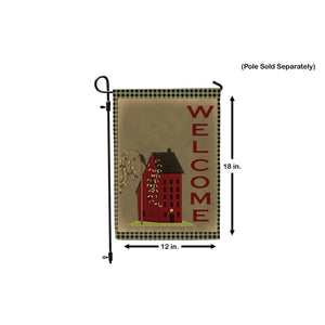 Primitive Country Americana Rustic Welcome Prim Folk Double Sided Garden Flag