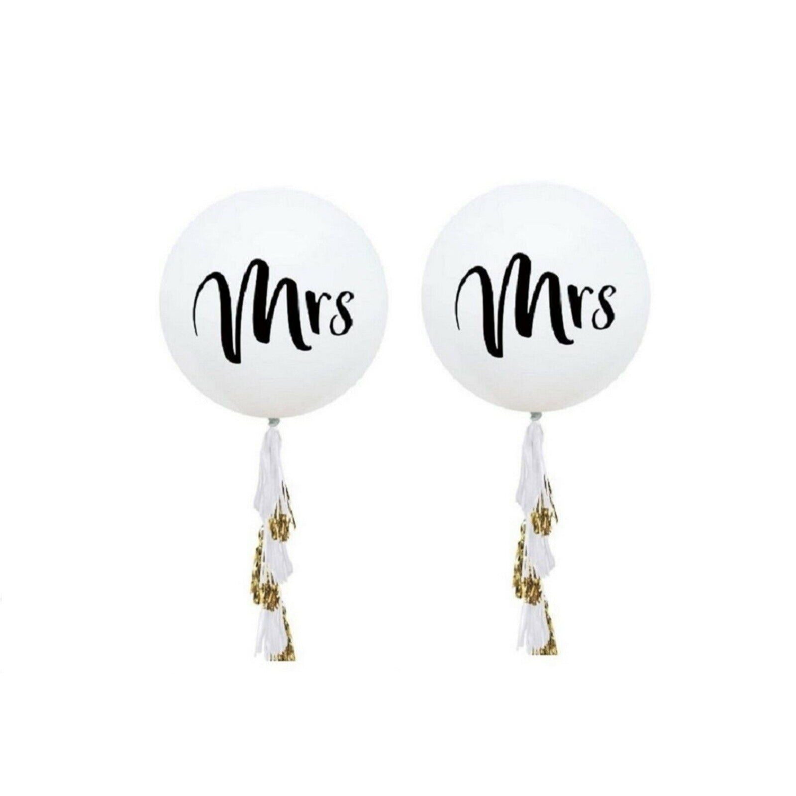 Just Married Banner MRS & MRS Gay Wedding Balloons Jumbo Balloon Tassel Garland