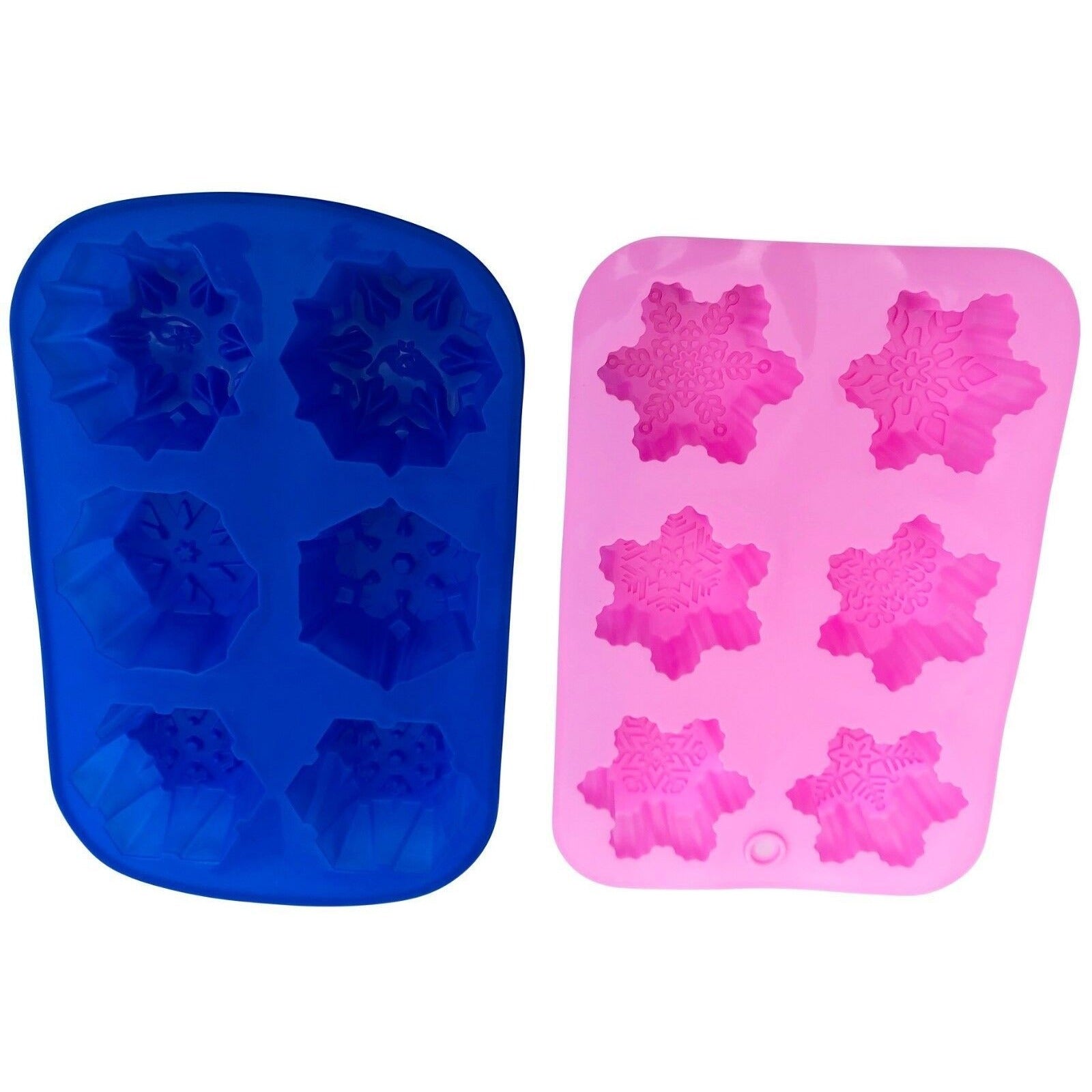 Snowflake Silicone Set of 2 Soap Molds DIY Mold Christmas Moulds Xmas NEW