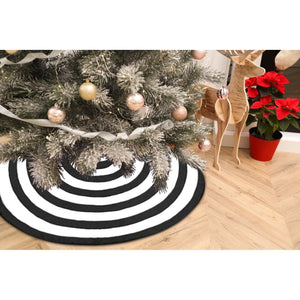 Christmas Tree Skirt Black & White Lollipop 48" Halloween Jack Skellington NBC Xmas