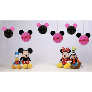 Minnie Birthday Party Theme Decorations  6 Minnie Mouse Honeycomb Balls Pink Black