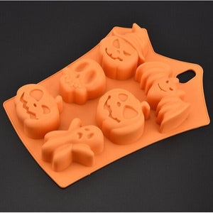 Halloween Soap Molds Set 2 Silicone Bath Bomb DIY Pumpkins Skulls Ice