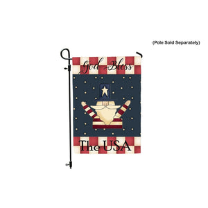 GOD BLESS THE USA Uncle Sam Prim Double Sided Patriotic Garden Flag 4th of July