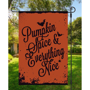 Pumpkin Spice and Everything Nice Flag ~ Double Sided Halloween Garden Flag Spooky Bats