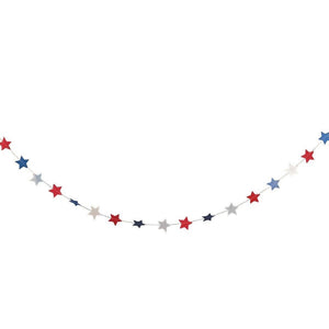 Patriotic Burlap Bunting Banner Happy 4th of July Garland with Flag Pennants Independence Day Red White Blue Star Garland Ready to Hang