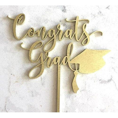 Congrats Grad Graduation Cake Topper - Class of 2024 Graduate Party High School