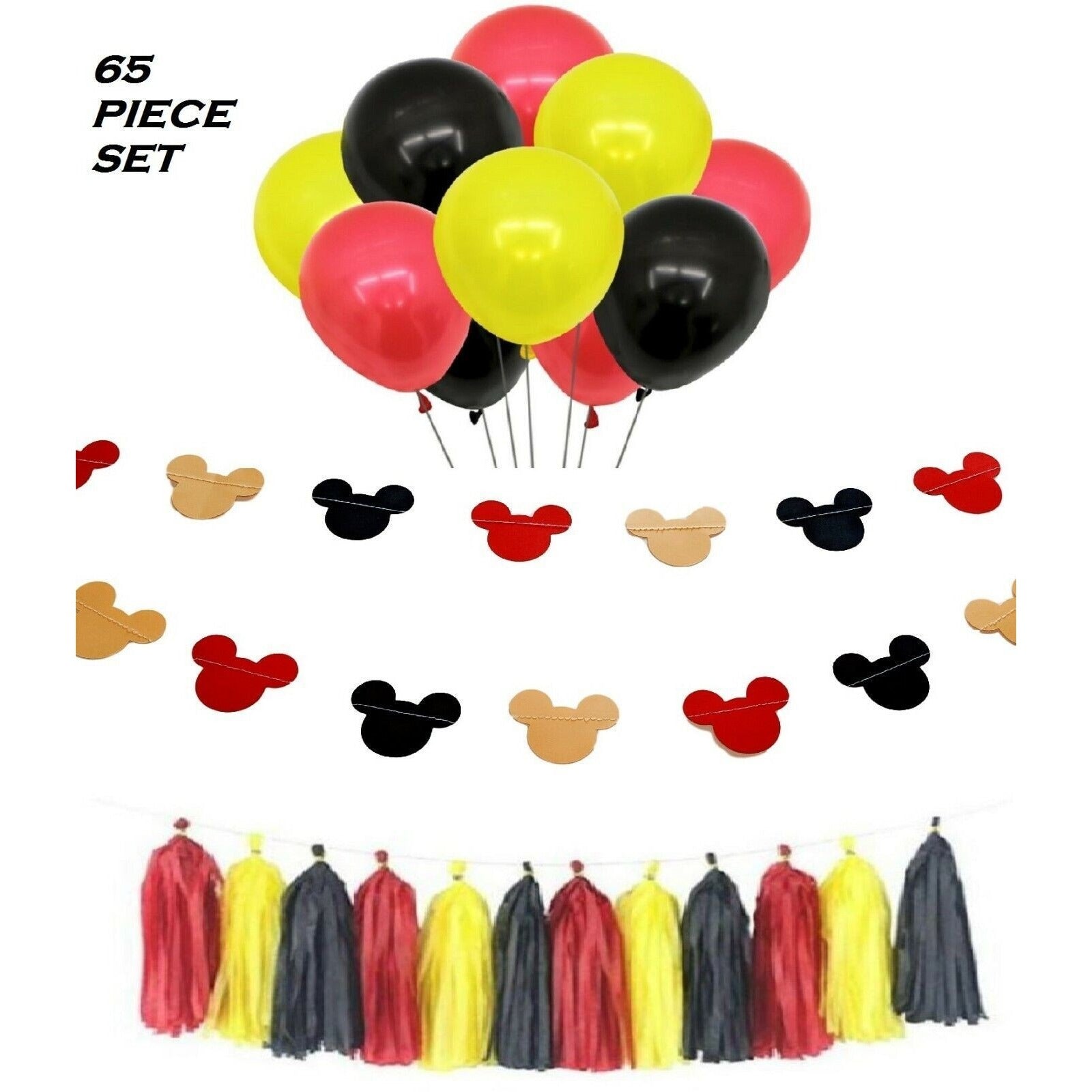 Mickey and Minnie Mouse Birthday Theme Party Decorations Set Balloons Banner Garland