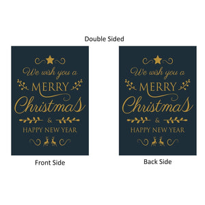 We Wish You a Merry Christmas & Happy New Year Double 2 Sided Garden Flag