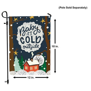 BABY ITS COLD OUTSIDE Double 2 Sided Winter Garden Flag Yard Decoration NEW