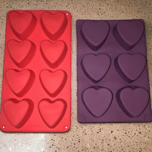 2 Silicone Heart Shaped Soap Bath Bomb Molds Hearts for Valentine’s Day Cake NEW